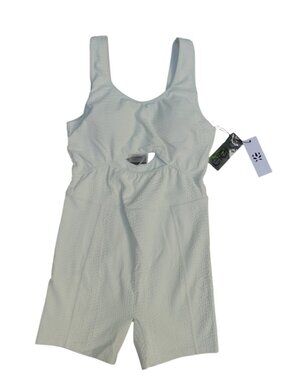 GIGI C Sawyer Romper in White size Large Women's sportwear gym activewear NWT